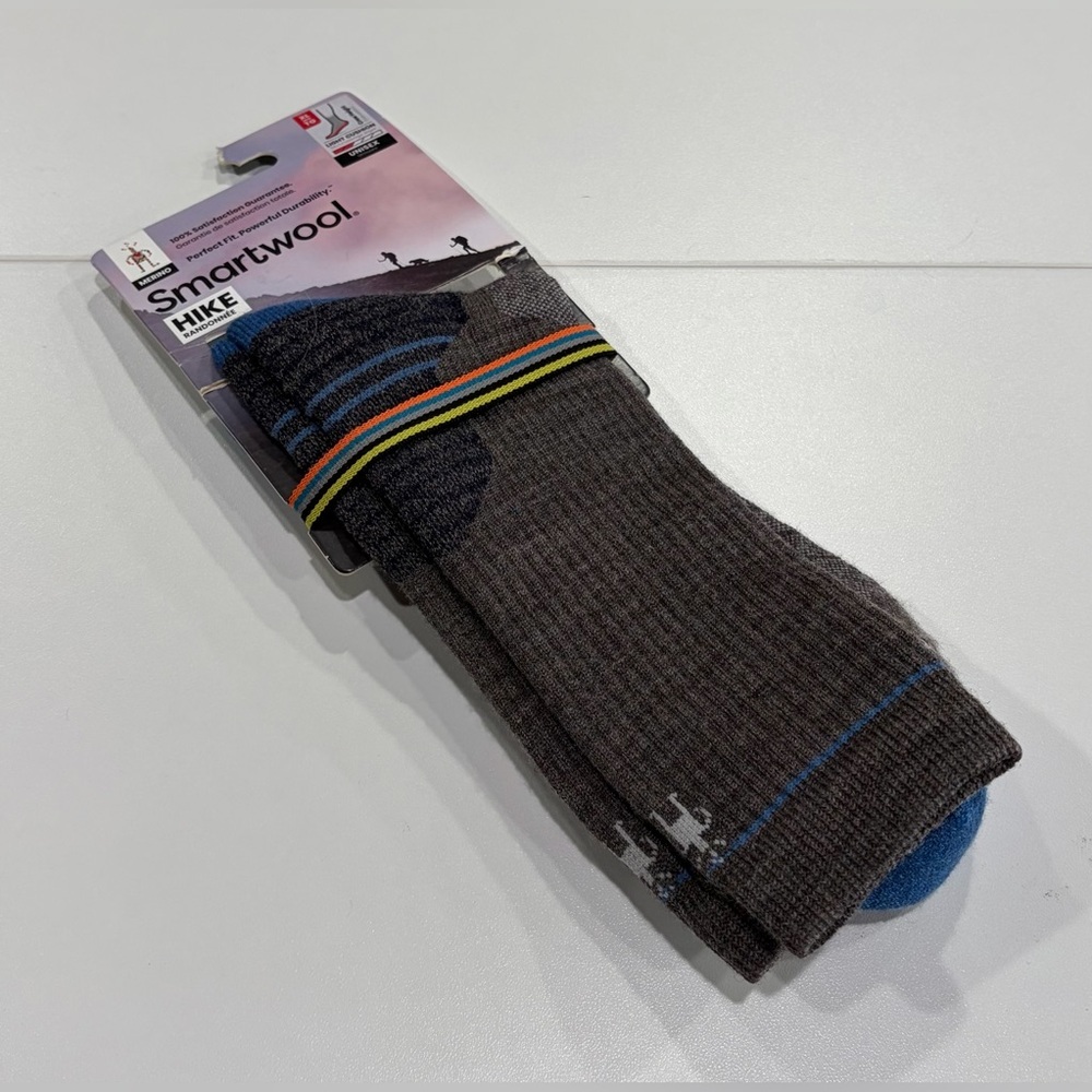Smartwool Men's XL Hike Light Cushion Crew Socks Khaki Blue NWT Merino Wool